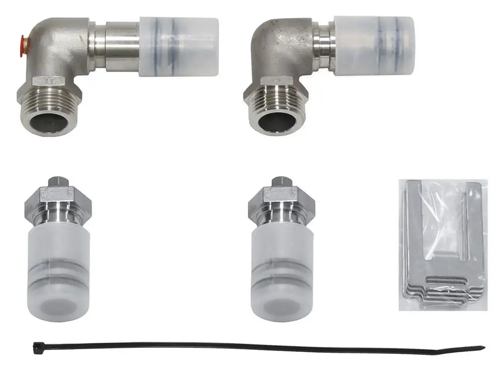Vaillant Anschluss-Set bestehend aus zwei Winkelstücken, zwei Kappen und Zubehörteilen, geeignet für das Grundmodul eines Indach-Systems zur vertikalen oder horizontalen Installation.